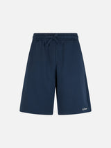 Man navy blue cotton fleece bermuda shorts Randle