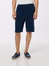 Marineblaue Frottee-Bermudashorts für Herren von Rande Sponge