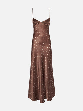 Ravel – Schmales Kleid aus reiner Seide mit Tupfenmuster