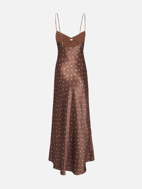 Ravel – Schmales Kleid aus reiner Seide mit Tupfenmuster
