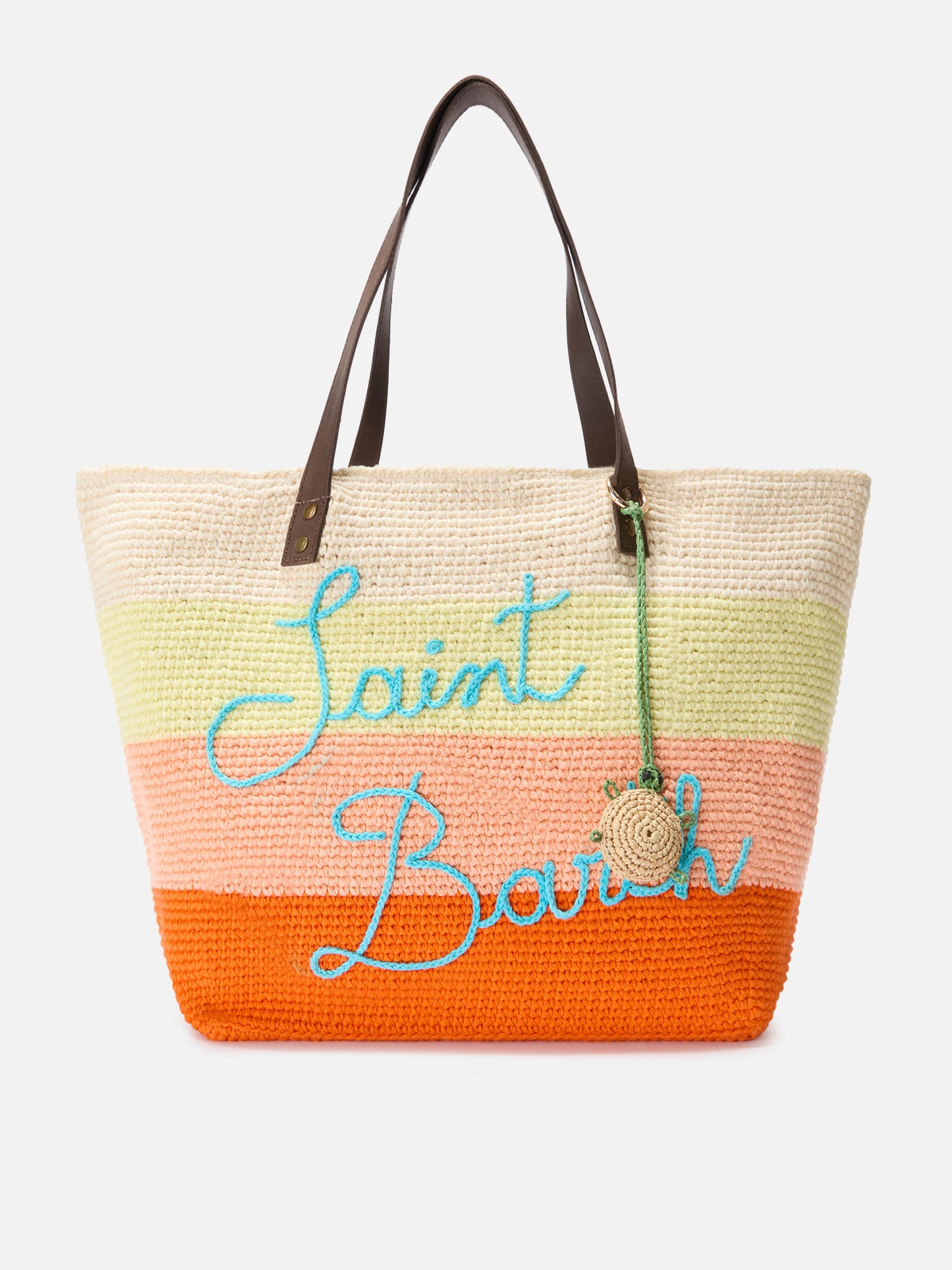 Bag Charm with turtle in raffia