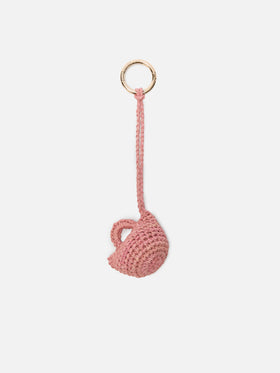 Bag Charm with mini bag in raffia