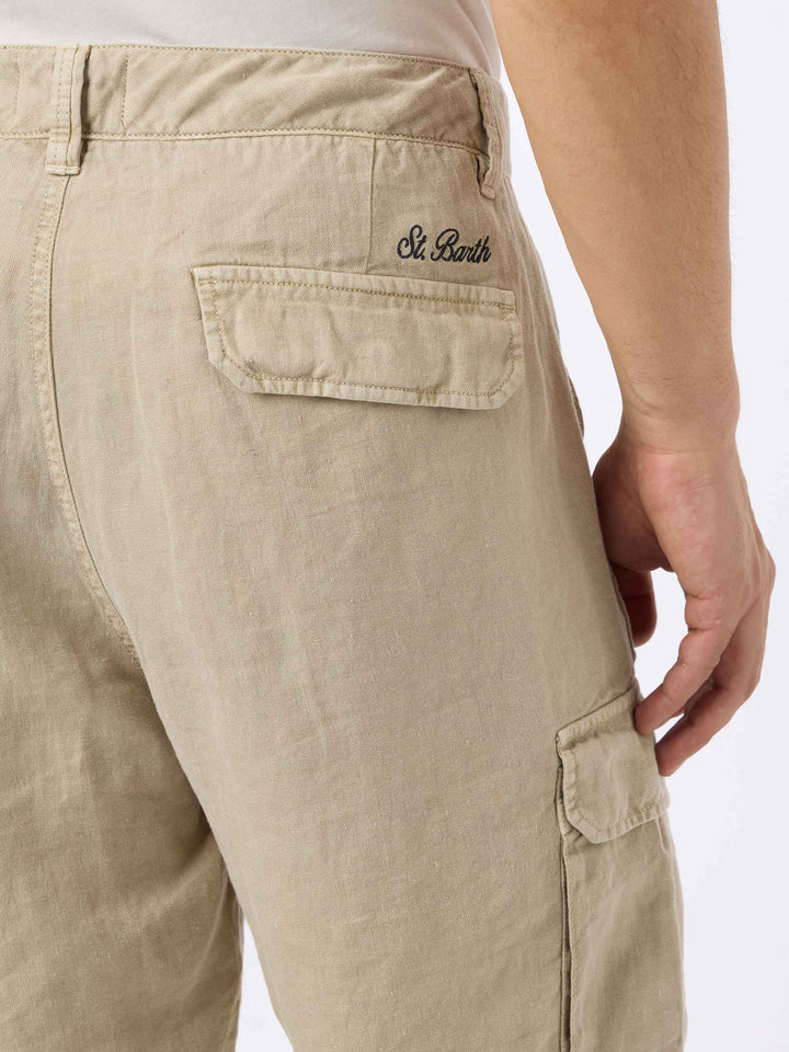Man beige linen bermuda shorts Rodi - MC2 Saint Barth