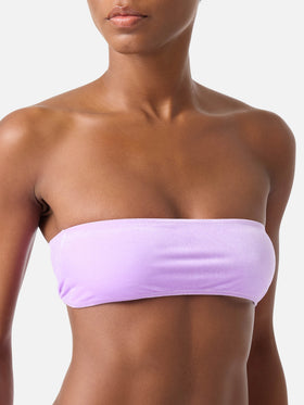 Haut de bikini bandeau effet velours Rebby 