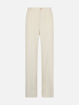 Woman beige corduroy-like pants Rebella