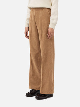 Rebella Hose mit weitem Bein aus camelbraunem Cord 