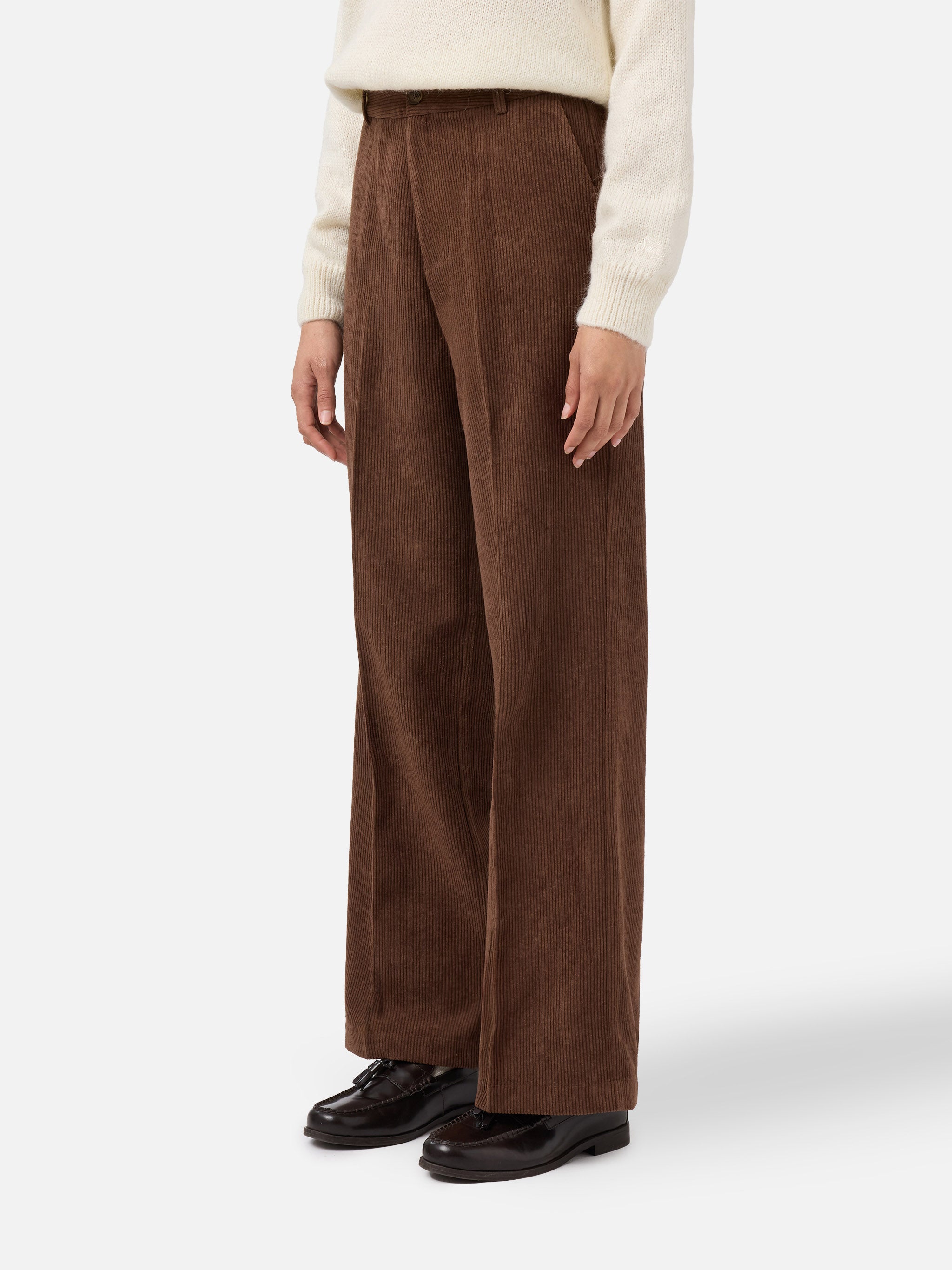 うちむら　PRADA コーデュロイ ワイドパンツ ブラウン Rebella wide-leg trousers in corduroy brown – MC2 Saint Barth