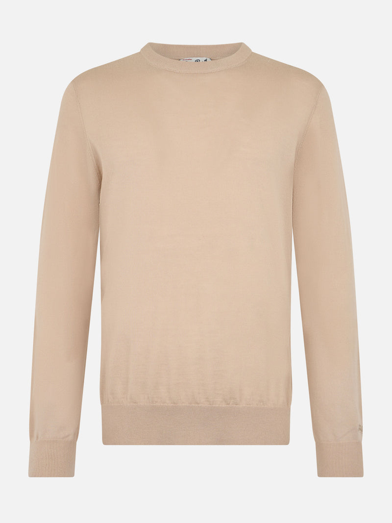 Man beige merino wool sweater Regent