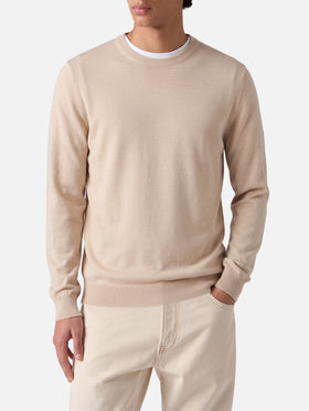 Beiger Pullover Regent aus 100% MERINO WOOL 