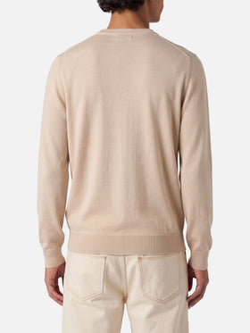 Beiger Pullover Regent aus 100% MERINO WOOL 