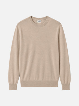 Beiger Pullover Regent aus 100% MERINO WOOL 