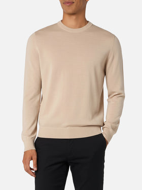 Beiger Pullover aus Merinowolle für Herren von Regent