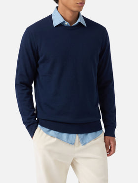 Maglione Regent Light blu navy in lana merino