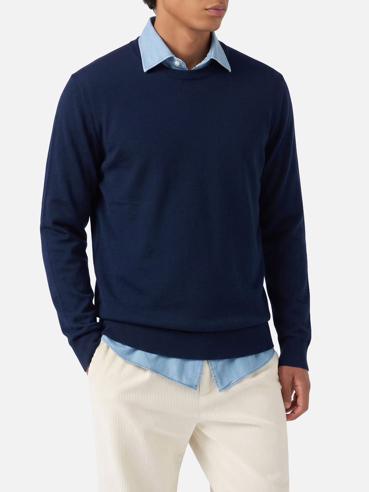 Maglione Regent Light blu navy in lana merino