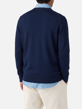 Maglione Regent Light blu navy in lana merino