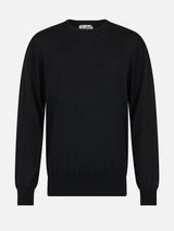 Maglione da uomo Regent in lana merino nera