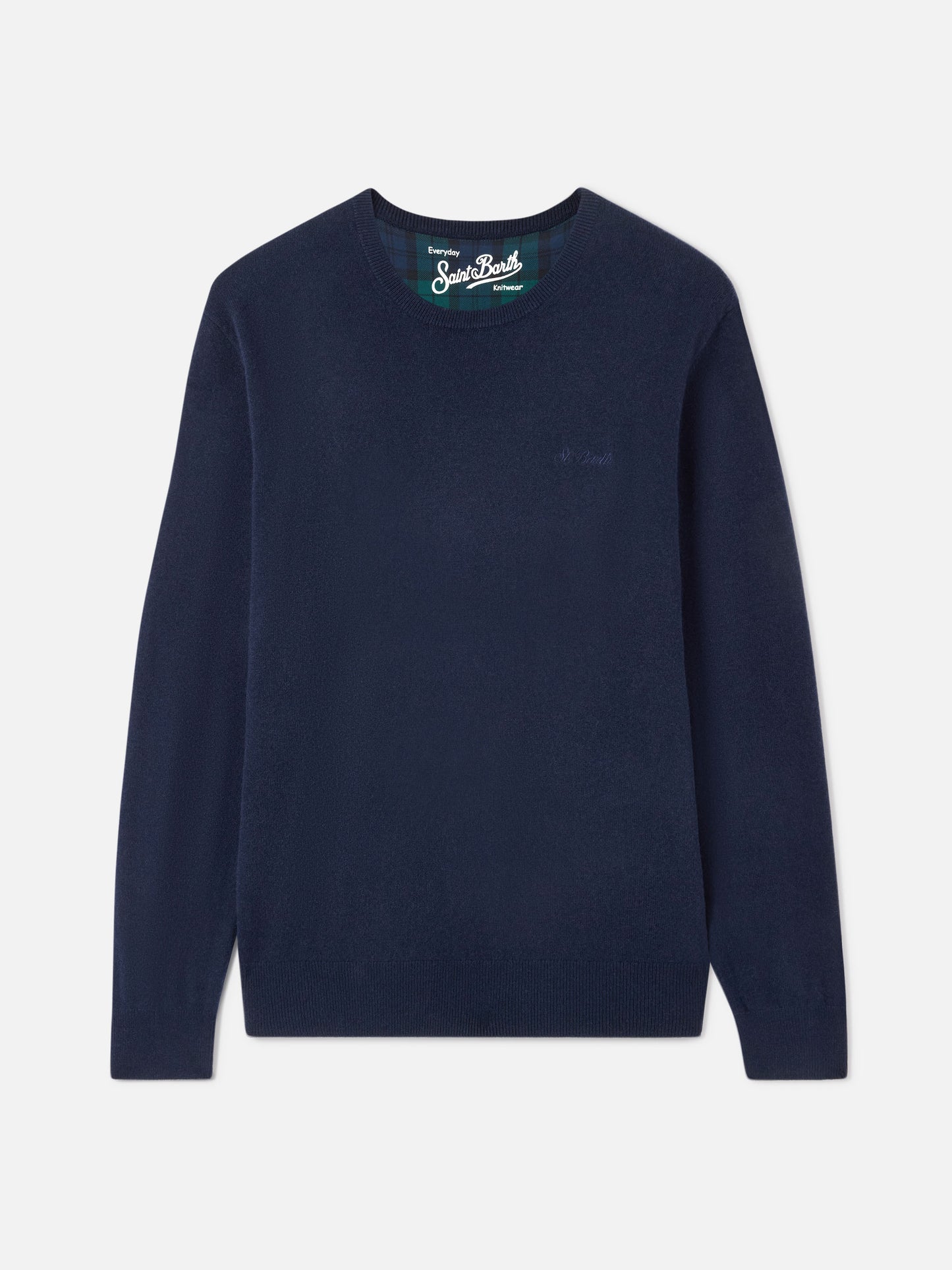 Suéter de cuello redondo Regent en azul marino BLENDED CASHMERE 