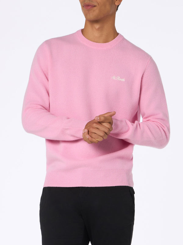 Rosa lambswool pullover für Herren von Regent