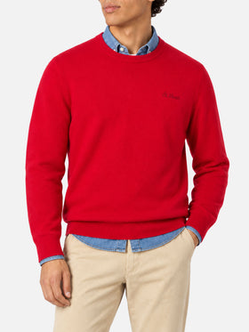 Pull col rond Regent en rouge BLENDED CASHMERE 