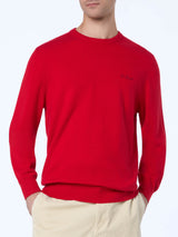 Man red blended cashmere crewneck sweater Regent