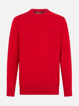 Man red blended cashmere crewneck sweater Regent