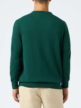 Maglione girocollo in misto cashmere verde inglese da uomo Regent