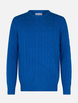 Maglione girocollo in misto cashmere bluette da uomo Regent