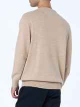 Man beige crewneck cashmere blend sweater Regent