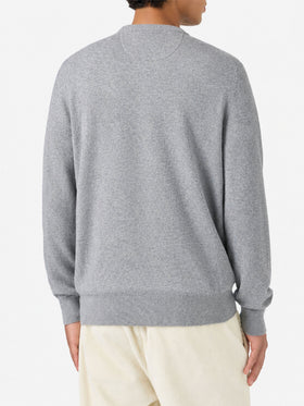 Crewneck-Pullover Regent in Mélange-Grau BLENDED CASHMERE 