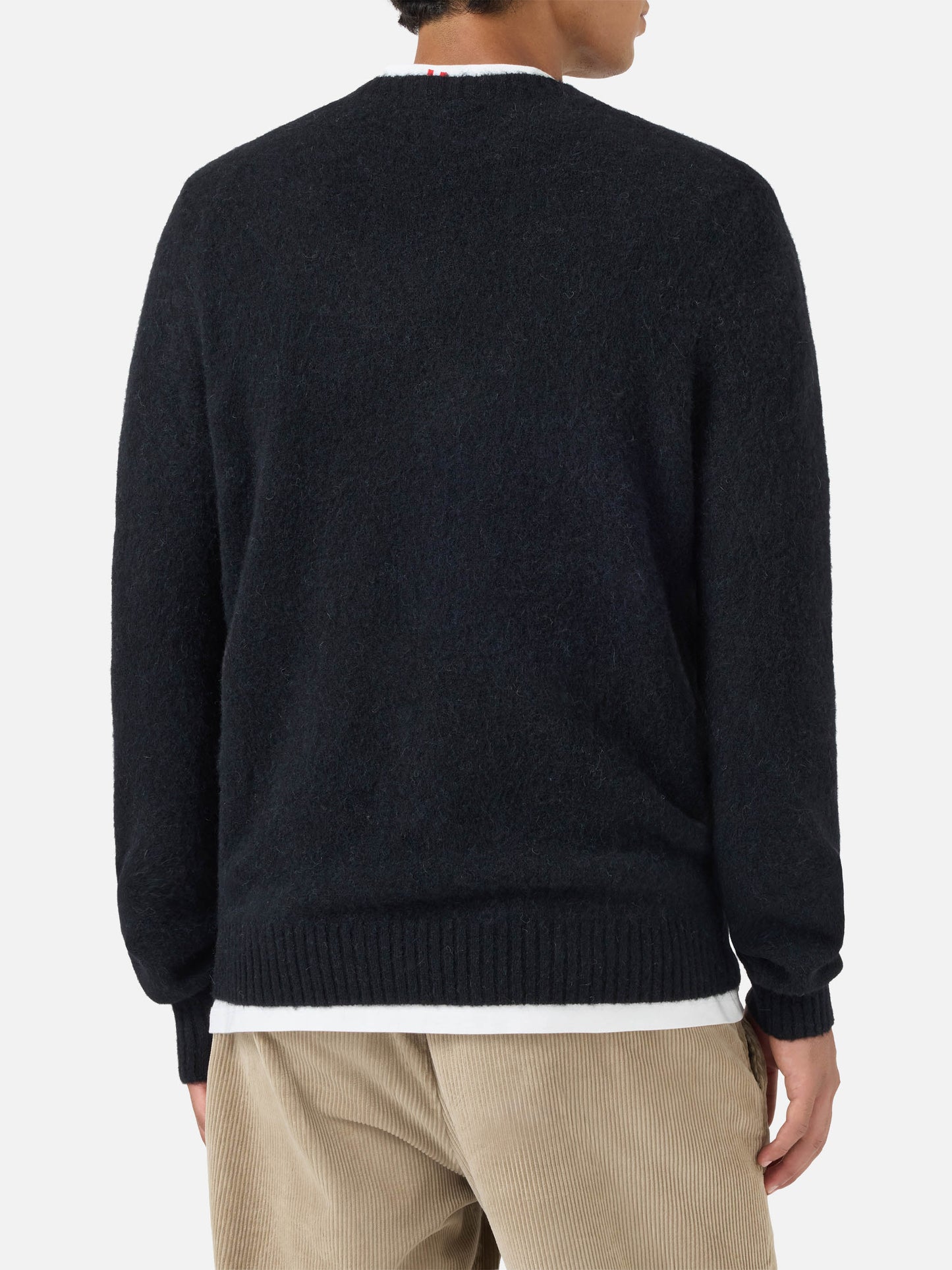 Crewneck sweater Regent in black STRETCH ALPACA