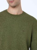 Man military green crewneck stretch sweater Regent