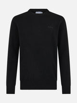 Maglione da uomo in lambswool nero Regent