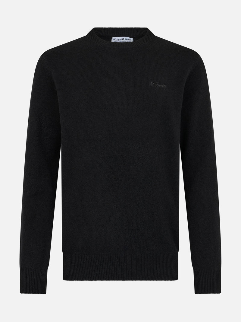 Maglione da uomo in lambswool nero Regent