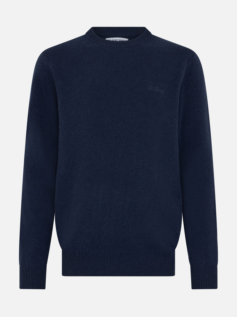 Maglione da uomo blu navy in lambswool Regent