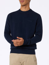 Marineblauer Pullover aus lambswool für Herren von Regent