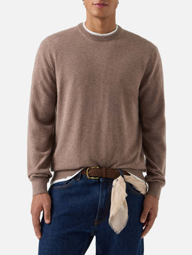 Maglia girocollo Regent beige in cashmere