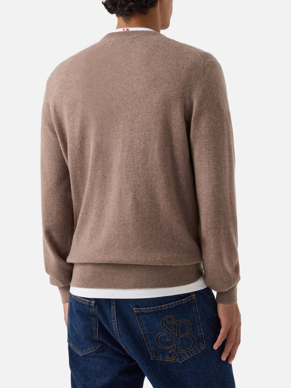 Maglia girocollo Regent beige in cashmere