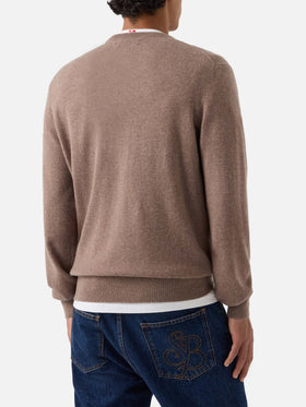 Maglia girocollo Regent beige in cashmere
