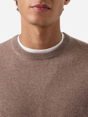 Maglia girocollo Regent beige in cashmere