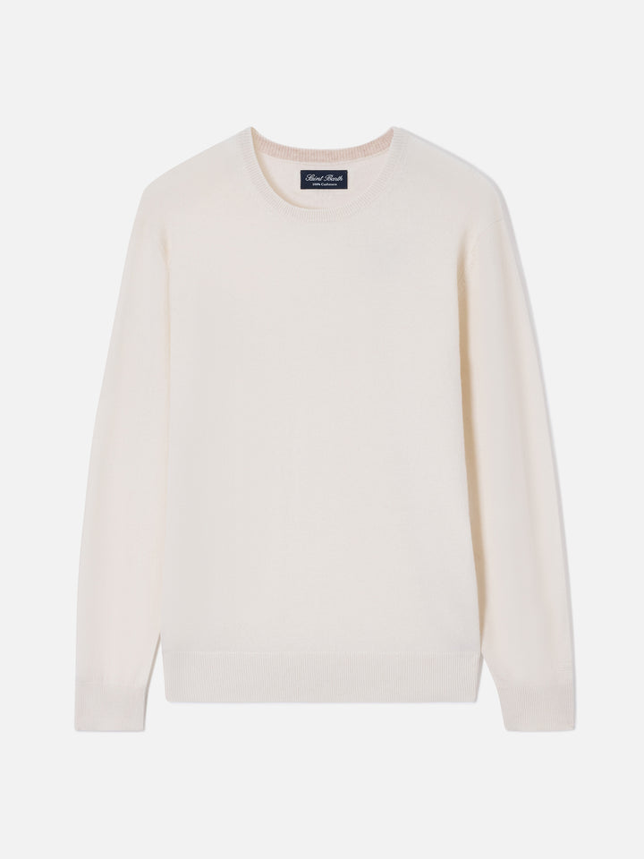 Crewneck Regent in white cashmere