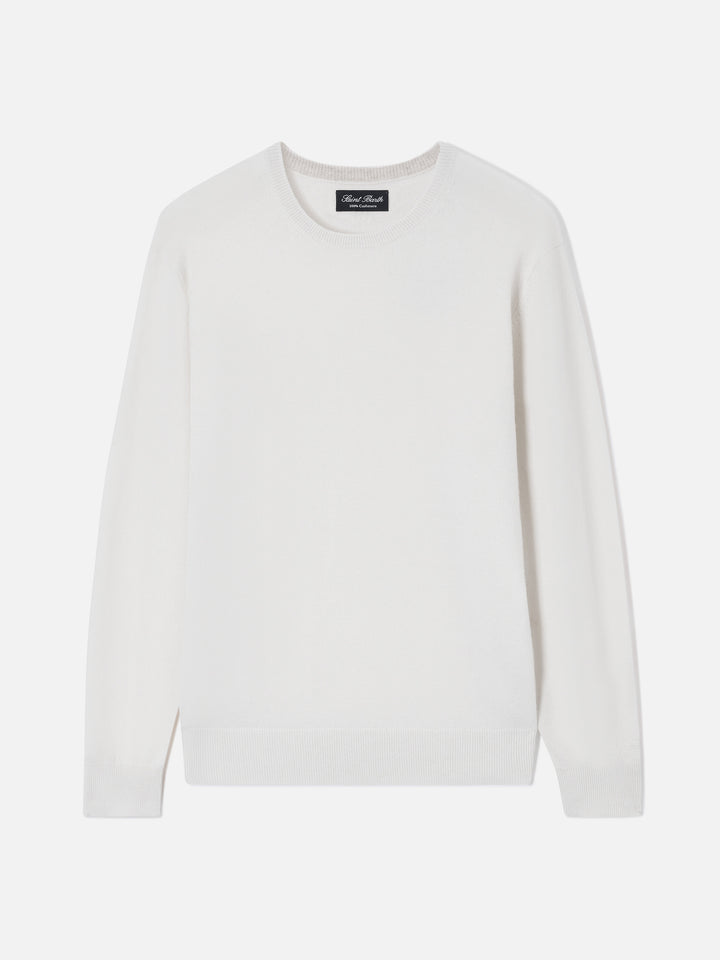 Pull col rond Regent en cachemire blanc 