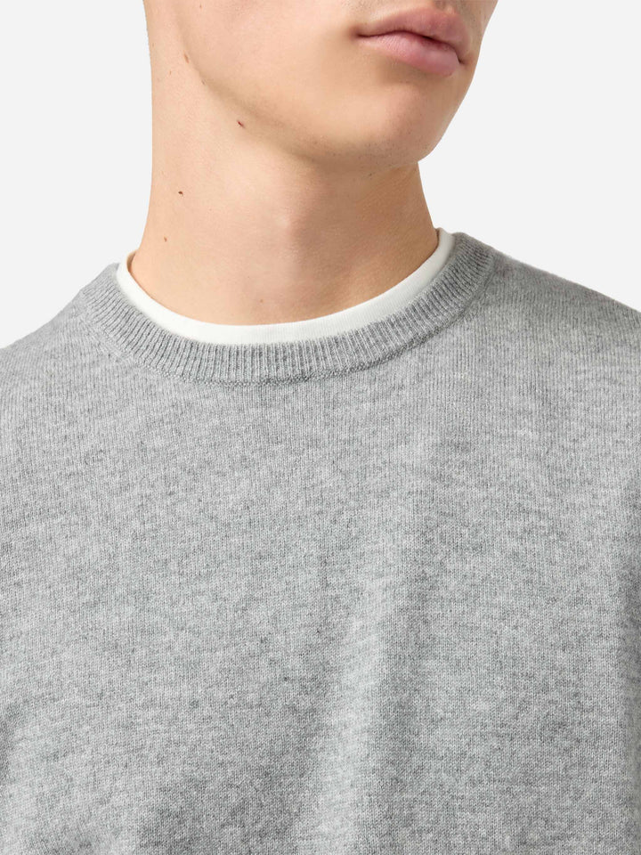Maglione Regent in 100% CASHMERE grigio melange