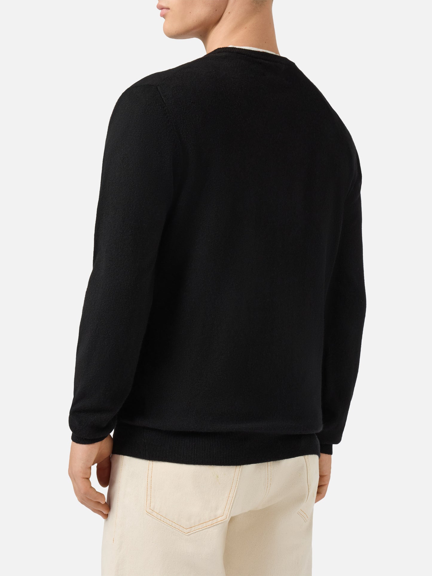 Regent crewneck sweater in 100% black CASHMERE