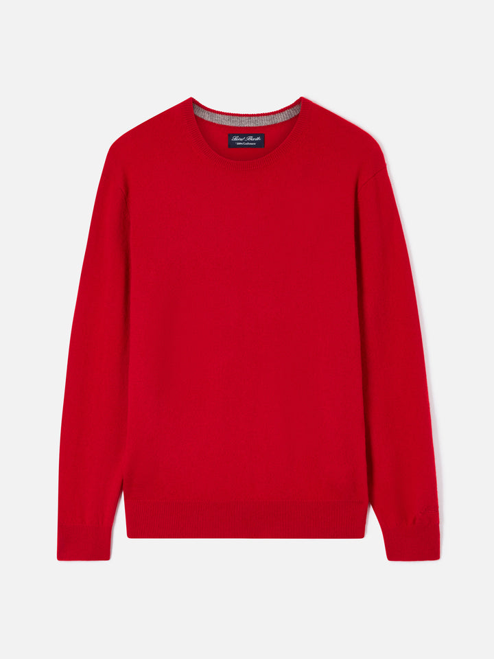 Crewneck Regent aus rotem Kaschmir 