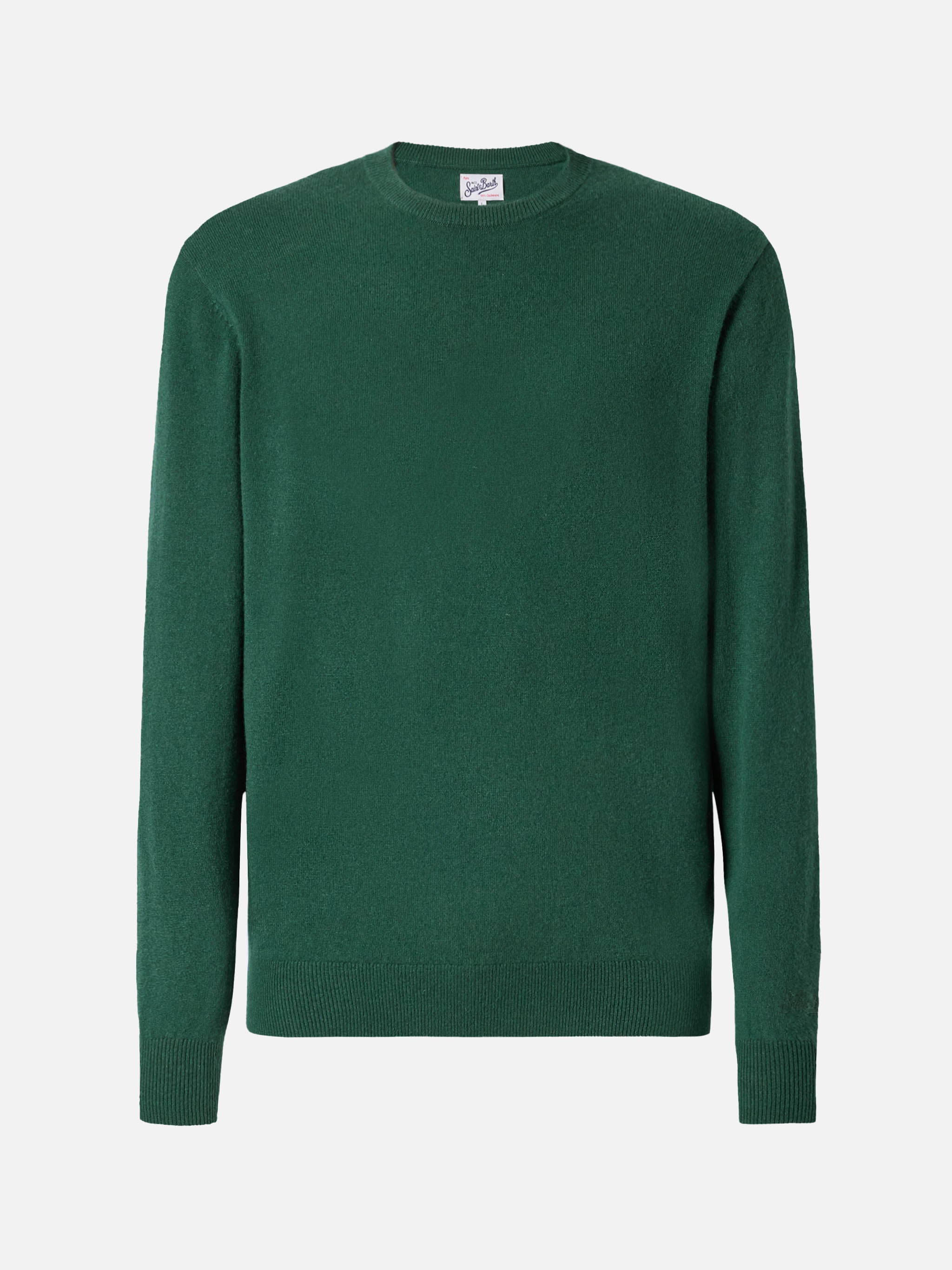 Regent crewneck sweater in 100% dark green CASHMERE – MC2 Saint Barth