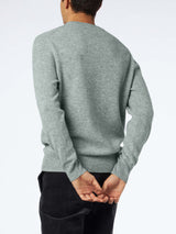 Maglione da uomo grigio mélange in puro cashmere Regent.