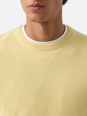 Jersey Regent de cuello redondo en cashmere amarillo 