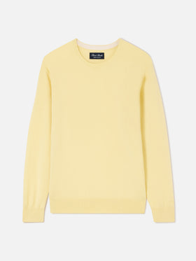 Jersey Regent de cuello redondo en cashmere amarillo 