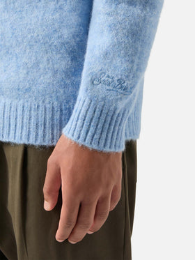 Light blue Regent alpaca blend crewneck