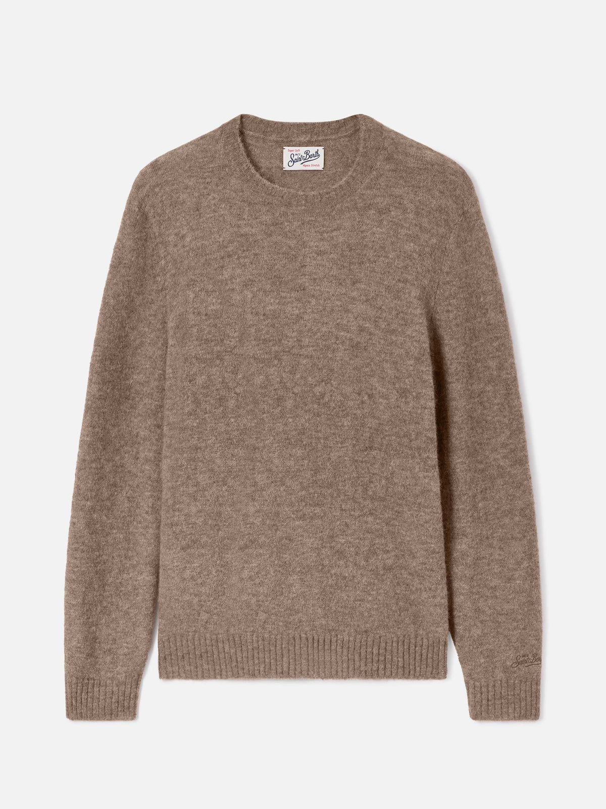 Maglia girocollo Regent beige in misto alpaca